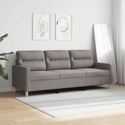 vidaXL Sofá de 3 lugares tecido 180 cm cinzento-acastanhado
