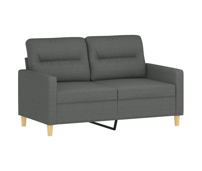 Vidaxl sofá de 2 plazas de tela gris oscuro 120 cm