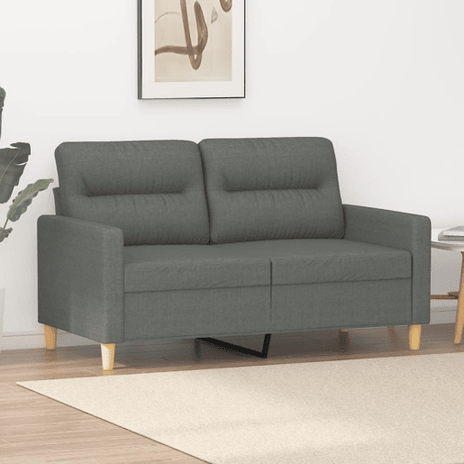 vidaXL Sofá de 2 lugares em tecido 120 cm cinzento-escuro