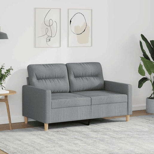 vidaXL Sofá de 2 lugares em tecido 120 cm cinzento-claro vidaXL Sofá de 2 lugares em tecido 120 cm cinzento-claro
