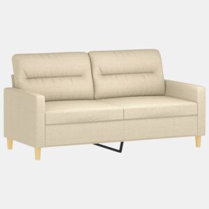 vidaXL Sofá de 2 lugares tecido 140 cm cor creme