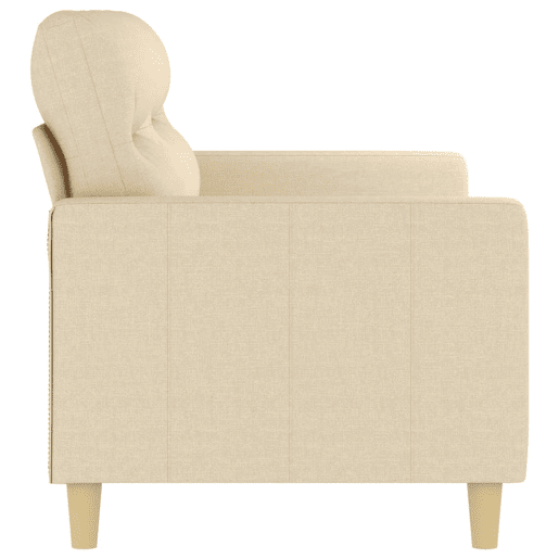 vidaXL Sofá de 2 lugares tecido 140 cm cor creme vidaXL Sofá de 2 lugares tecido 140 cm cor creme