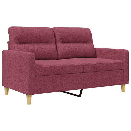 vidaXL Sofá de 2 lugares tecido 120 cm vermelho tinto vidaXL Sofá de 2 lugares tecido 120 cm vermelho tinto