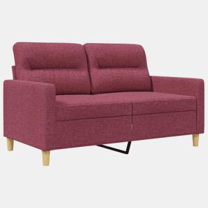 vidaXL Sofá de 2 lugares tecido 120 cm vermelho tinto