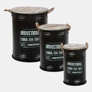 WELL HOME - CONJUNTO de 3 cubos de metal Southbay