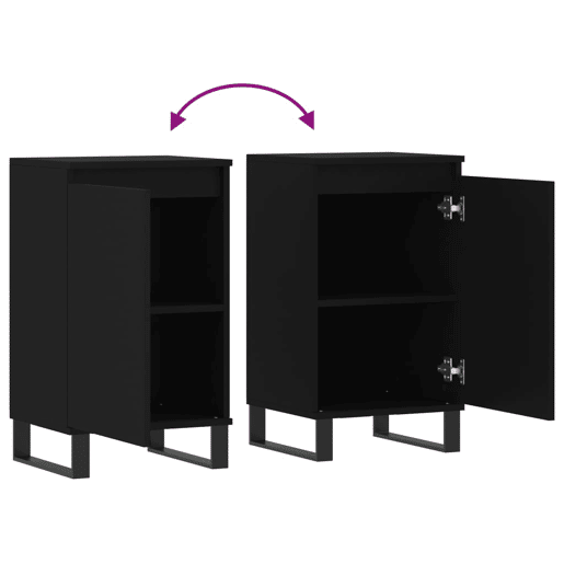 vidaXL Aparadores 2 pcs 40x35x70 cm derivados de madeira preto