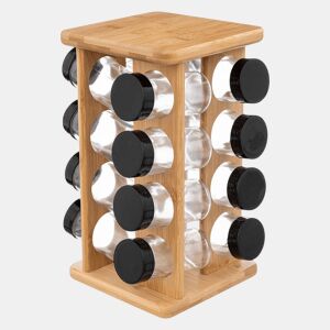 WELL HOME - Rack de temperos giratório para 16 temperos em bambu