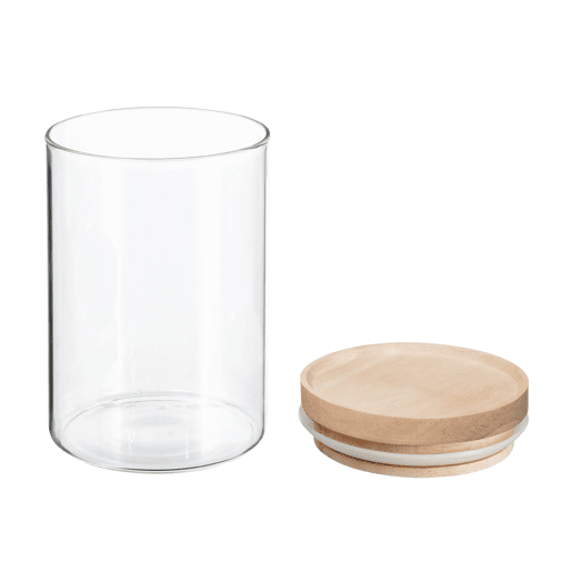 WELL HOME - Frasco de vidro e madeira, selo hermético 600ML