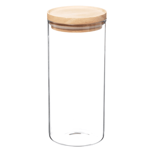 WELL HOME - Frasco de vidro e madeira, fecho hermético 1,3L