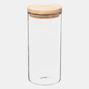 WELL HOME - Frasco de vidro e madeira, fecho hermético 1,3L