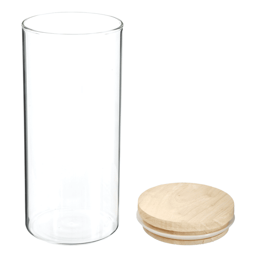 WELL HOME - Frasco de vidro e madeira, fecho hermético 1,3L