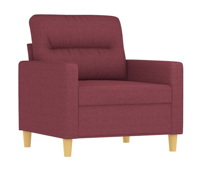 Vidaxl sillón de tela rojo tinto 60 cm