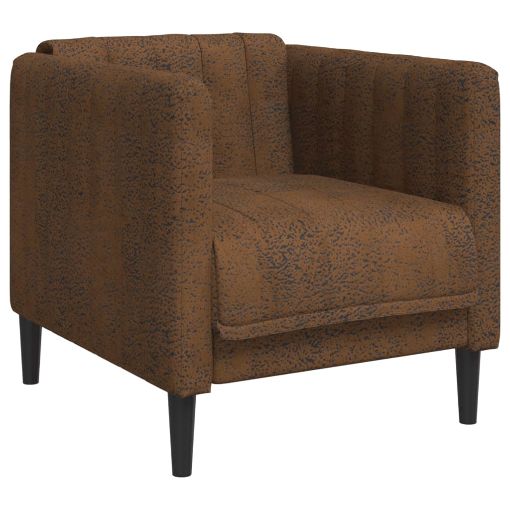 Vidaxl sillón de cuero sintético de ante marrón