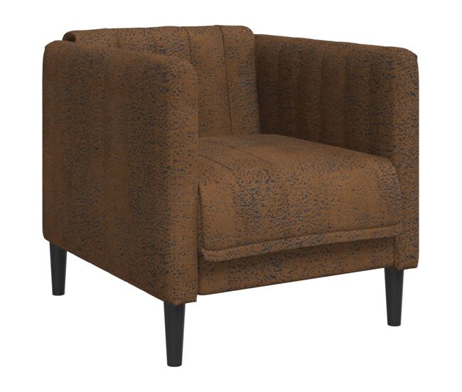 Vidaxl sillón de cuero sintético de ante marrón