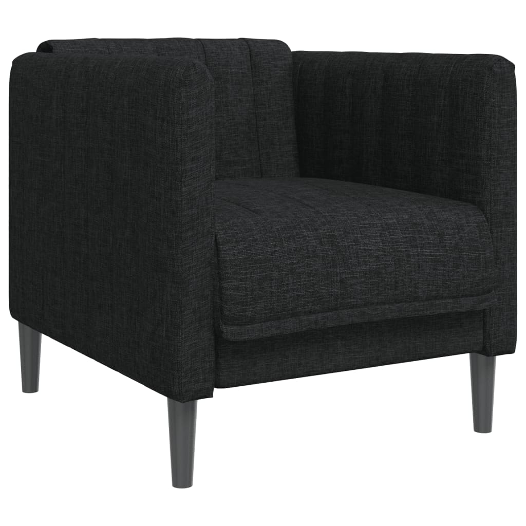 Vidaxl sillón de tela negro