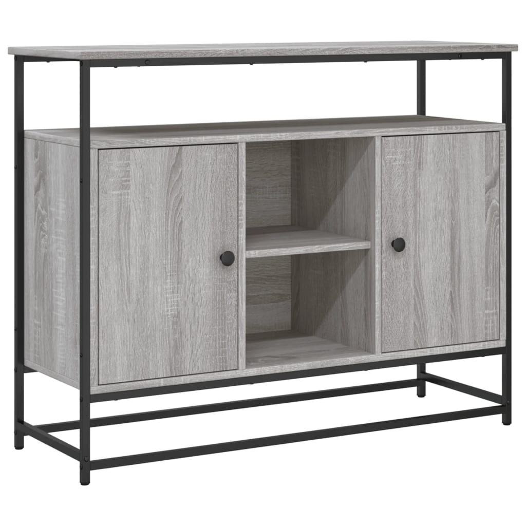 Vidaxl aparador de madera de ingeniería gris sonoma 100x35x80 cm