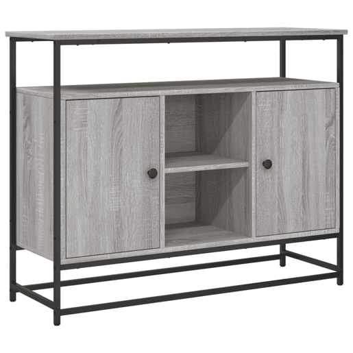 vidaXL Aparador 100x35x80 cm derivados de madeira cinzento sonoma