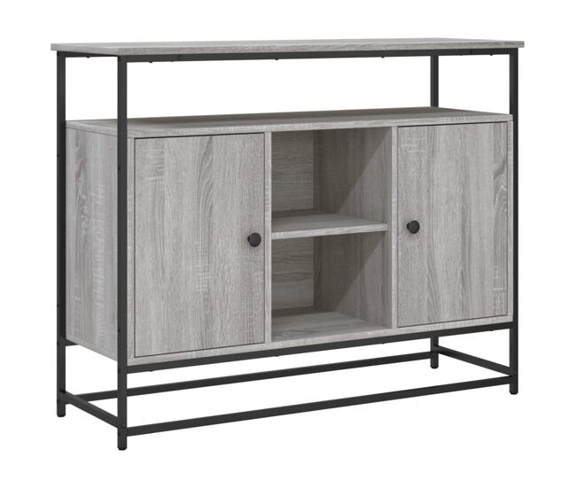 Vidaxl aparador de madera de ingeniería gris sonoma 100x35x80 cm
