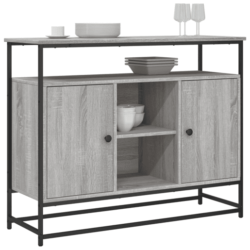 vidaXL Aparador 100x35x80 cm derivados de madeira cinzento sonoma
