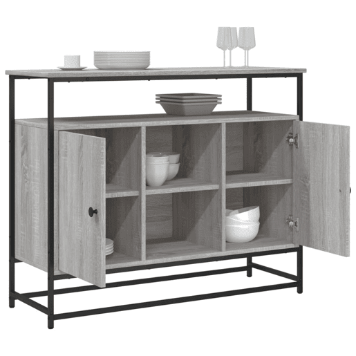 vidaXL Aparador 100x35x80 cm derivados de madeira cinzento sonoma