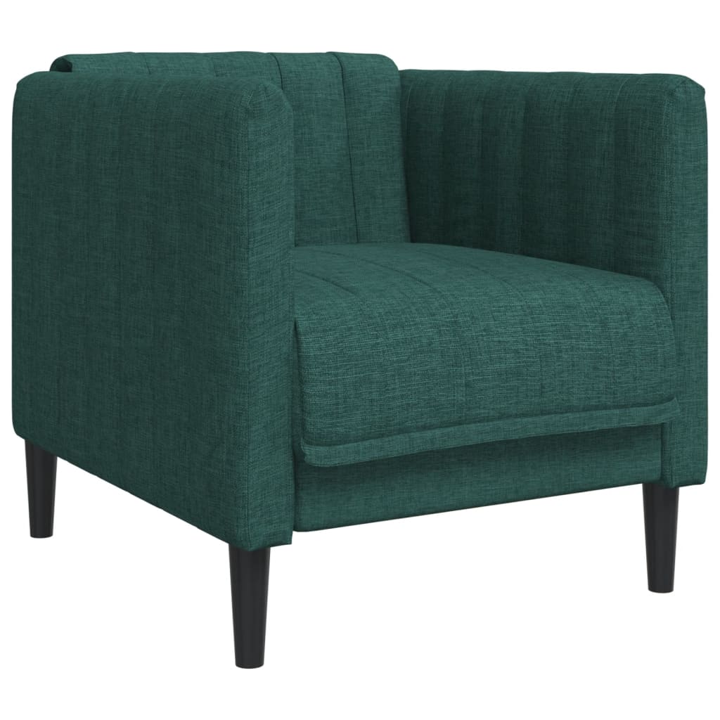 Vidaxl sillón de tela verde oscuro