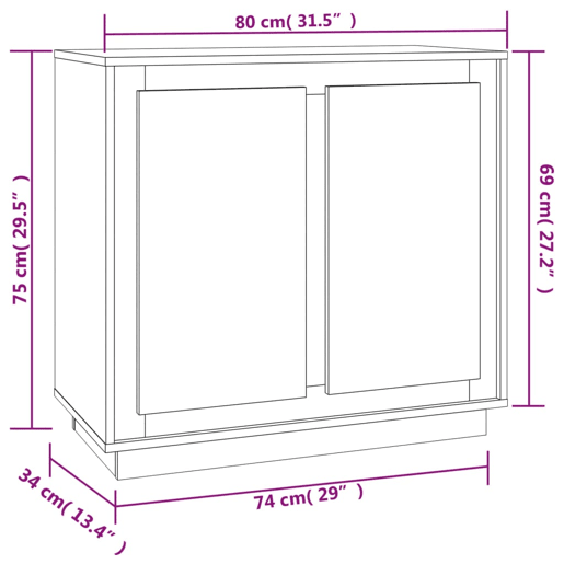 vidaXL Aparador 80x34x75 cm derivados de madeira cinzento cimento
