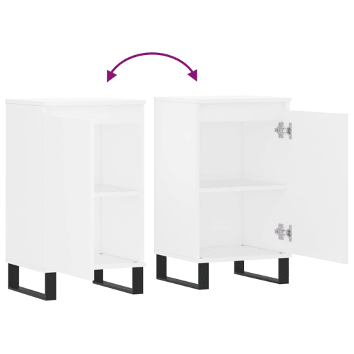 vidaXL Aparadores 2 pcs 40x35x70 cm derivados de madeira branco
