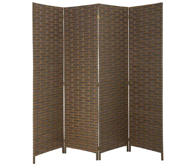 Biombo de papel trenzado 4 hojas 50(x4)x3x180h cm