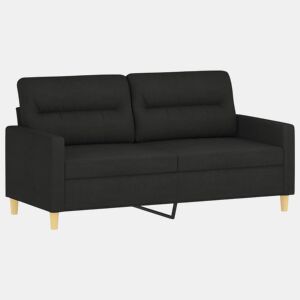 vidaXL Sofá de 2 lugares tecido 140 cm preto