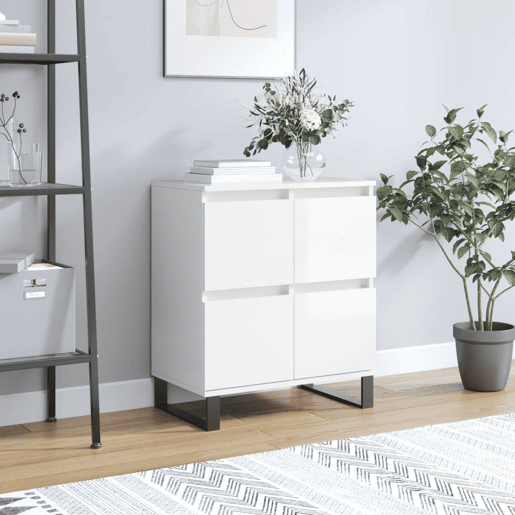 vidaXL Aparador 60x35x70 cm derivados de madeira branco brilhante