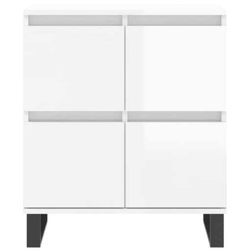 vidaXL Aparador 60x35x70 cm derivados de madeira branco brilhante
