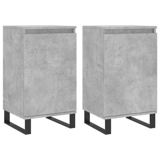 vidaXL Aparadores 2 pcs 40x35x70 cm derivados de madeira cinza cimento