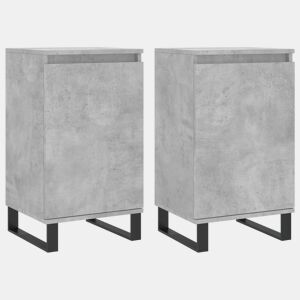 vidaXL Aparadores 2 pcs 40x35x70 cm derivados de madeira cinza cimento