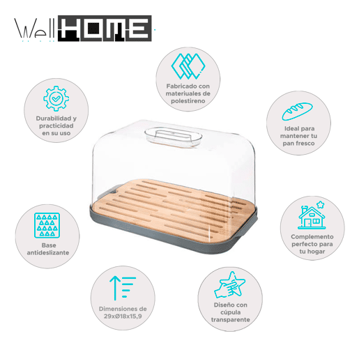 WELL HOME - Caixa de armazenamento de pão Freshheat