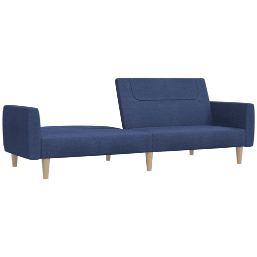 vidaXL Sofá-cama de 2 lugares tecido azul