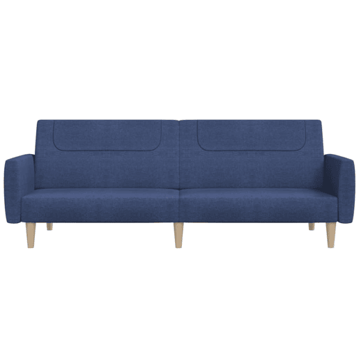 vidaXL Sofá-cama de 2 lugares tecido azul