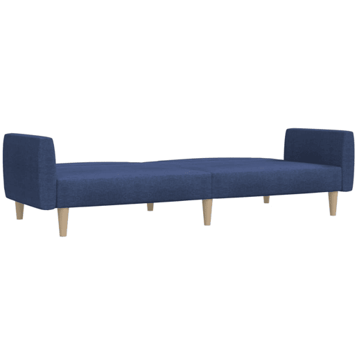 vidaXL Sofá-cama de 2 lugares tecido azul