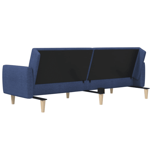 vidaXL Sofá-cama de 2 lugares tecido azul