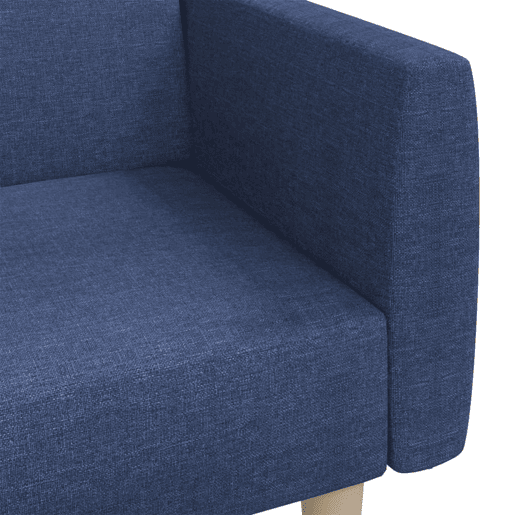 vidaXL Sofá-cama de 2 lugares tecido azul