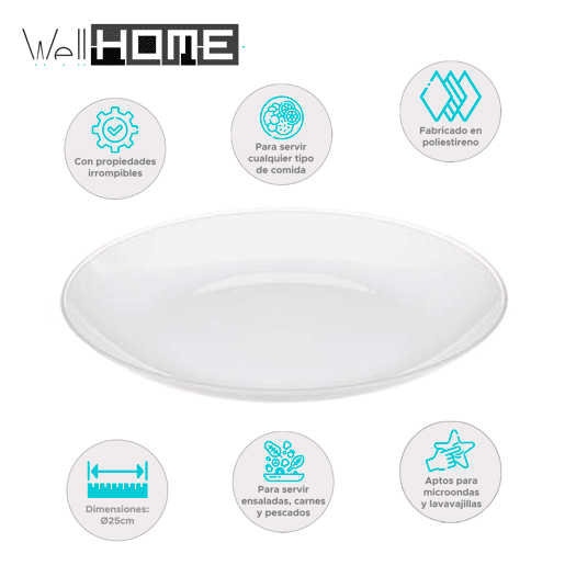 BEM CASA - Prato branco Ø25cm BEM CASA - Prato branco Ø25cm