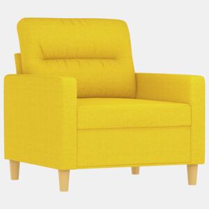 vidaXL Poltrona 60 cm tecido amarelo-claro