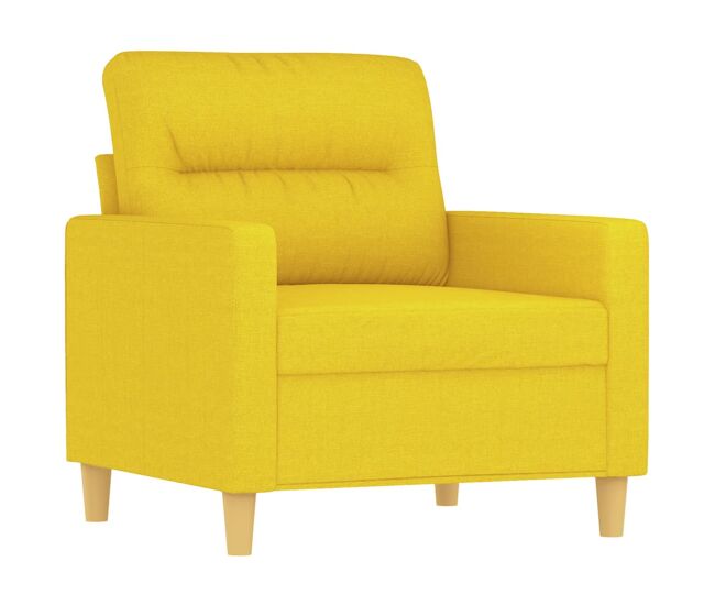 Vidaxl sillón de tela amarillo claro 60 cm