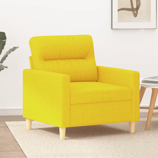 vidaXL Poltrona 60 cm tecido amarelo-claro vidaXL Poltrona 60 cm tecido amarelo-claro