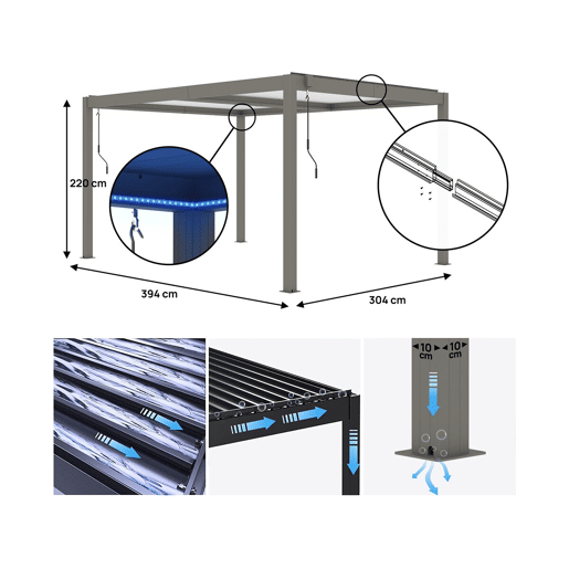 Pérgula bioclimática u201CWindsoru201D - 3 x 4 m - Topo Pérgula bioclimática u201CWindsoru201D - 3 x 4 m - Topo