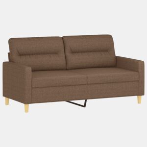 vidaXL Sofá de 2 lugares tecido 140 cm castanho