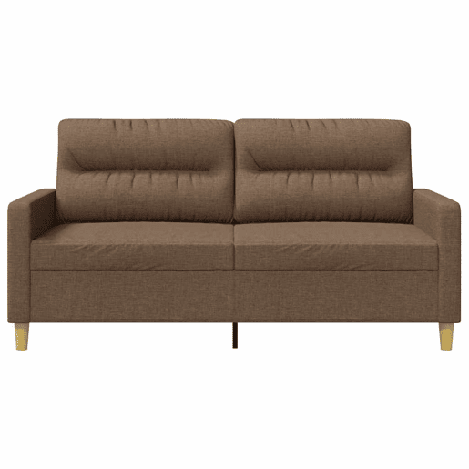 vidaXL Sofá de 2 lugares tecido 140 cm castanho
