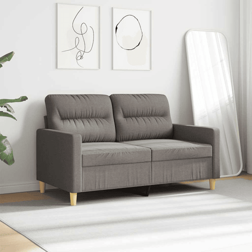 vidaXL Sofá de 2 lugares tecido 120 cm cinzento-acastanhado