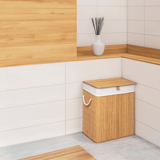 WELL HOME - Cesto para roupa suja de bambu natural