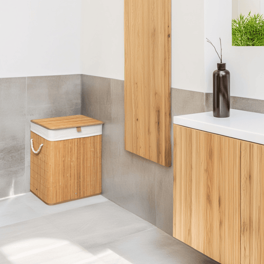 WELL HOME - Cesto para roupa suja de bambu natural