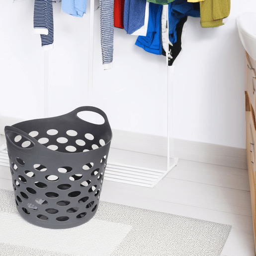 WELL HOME - Cesto de roupa suja cinza 28 L